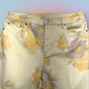 RALPH LAUREN Women’s 8? Pale Yellow Floral Skinny Jeans